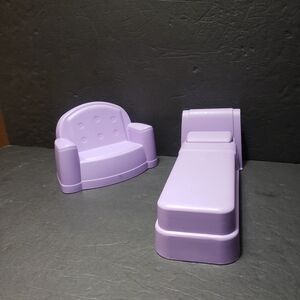 AMERICAN PLASTIC TOYS **Bed & Couch** Dollhouse Furniture Toys